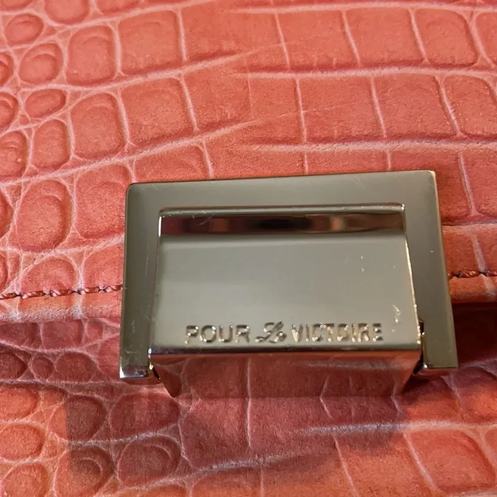 POUR LA VICTOIRE  MORANDI TEXTURE LEATHER CLUTCH